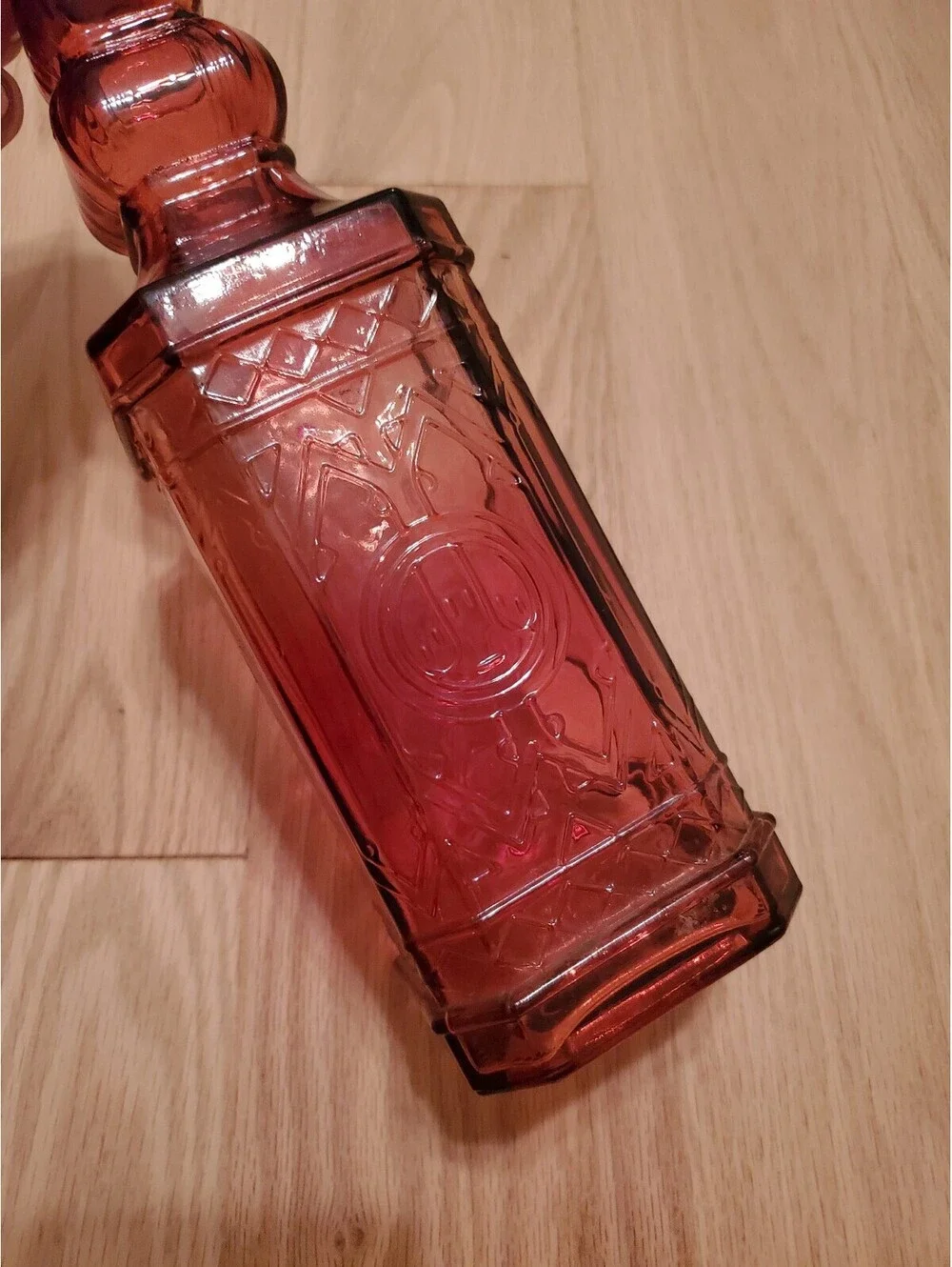Vintage Pink Glass Decorative Bottle